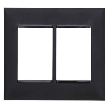 Imagem de Placa 3+3 Postos 4X4 Preta - 618516Pt Pial Plus+ Legrand