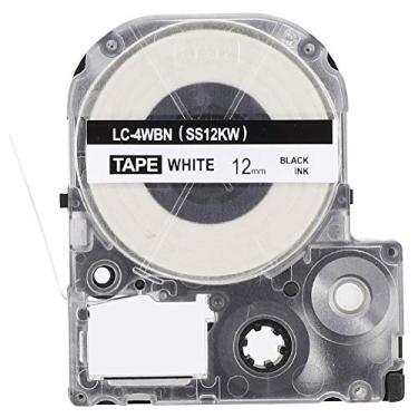 Imagem de Fita de fita de etiqueta compat¨ªvel com material de escrit¨®rio de impress?o de impressora KING JIM,para SR230C, SR230CH, SR530C, SR3900C (12 mm preto no branco), Fita de Etiqueta Etiquetad