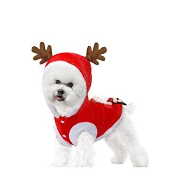 Imagem de Roupas De Natal Para Cães Moletons Vermelhos Para Cães Roupa De Animal De Estimação De Natal Roupas De Chihuahua Pijama De Flanela De Estimação De Natal Roupas Quentes Cachorro
