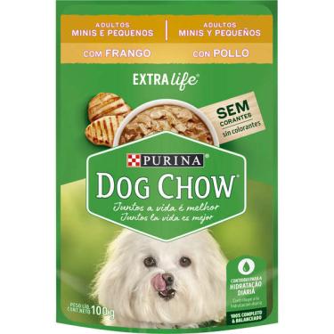 Imagem de Ração Úmida Nestlé Purina Dog Chow Sachê Frango para Cães Adultos Raças Minis e Pequenas - 100 g