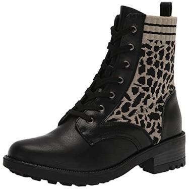 Imagem de LifeStride Bota feminina Knockout até o tornozelo, Leopardo preto, 7.5
