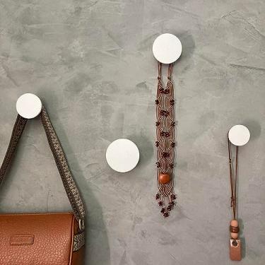 Imagem de 4 Ganchos De Parede Pendurador Bola Mdf Laminado 4 Tamanhos (Branco)