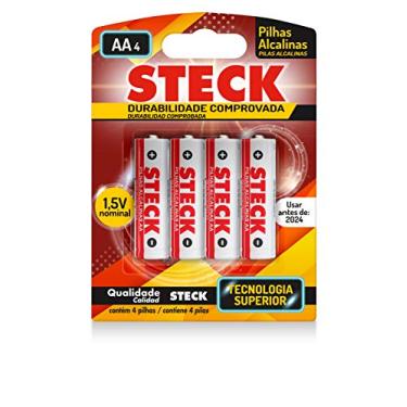 Imagem de Pilhas Alcalinas 1.5V Tipo Aa Steck Pack C/ 4 Unidades Steck