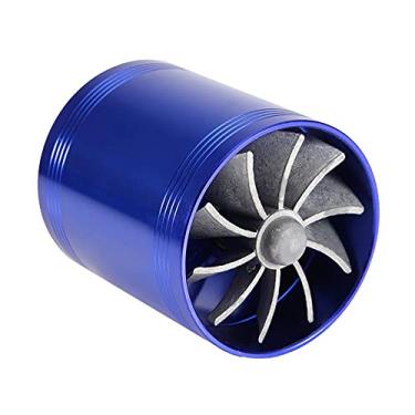 Imagem de Turbo de admissão de ar, turbina turbina turbina turbina dupla turbina super turbonator economizador de combustível turbina combustível a gás super carregador para motocicleta(azul)