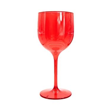 Imagem de Kit 8 Taças De Vinho De Acrílico Cristal 260ml Drink Cor:Vermelho