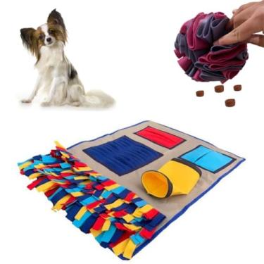 Imagem de Kit Brinquedo de Enriquecimento Ambiental para Cães e Gatos Cachorro Bola de Forrageio Tapete Interativo Fuça Fuça (Bola Rosa)
