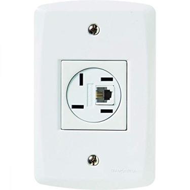 Imagem de Tomada Tramontina Branca Telebrás + Rj11 2x4 C/ Placa