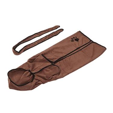 Imagem de Casaco de Toalha para Animais de Estimação, Roupão de Banho Macio e Absorvente para Cães Com Cinto para Gato para Praia (L)