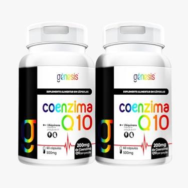 Imagem de kit 2 Coenzima Q10-200mg por porção (60 capsulas) - Genesis - Selênio e Vitamina E