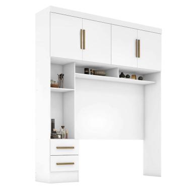 Imagem de Módulo Closet Smart Aéreo 2 Gavetas Com Maleiro Branco