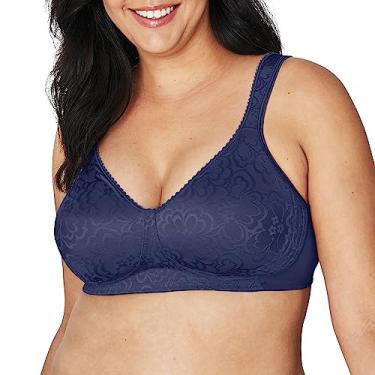 Imagem de Playtex Sutiã feminino de cobertura total sem fio 18 horas Ultimate Lift com conforto diário, pacote com 2 ou 2, Veludo azul, 38B