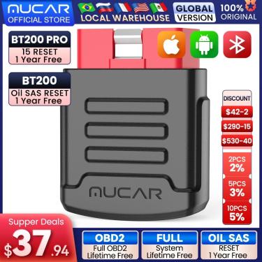 Imagem de Mucar bt200 ferramentas de diagnóstico automotivo obd 2 bluetooth wifi scanner para todos os carros