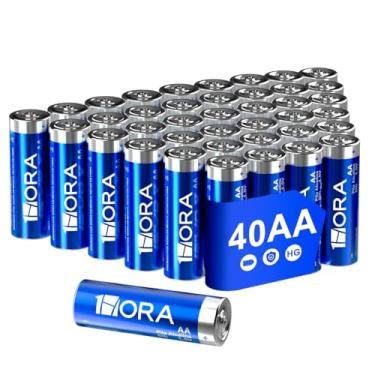 Imagem de Pilha AA Alcalinas 5th 1 Hora Pacote de 40 unidades 1.5V Alto Desempenho Condutividade Superior Produto Não Recarregável