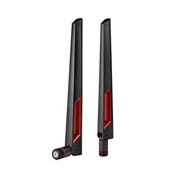 Imagem de Superbat Antena WiFi com conector macho RP-SMA, antena de banda dupla de 2,4 GHz 5,8 GHz para placa de rede WiFi PCI-E USB sem fio de câmera Router Hotspot etc. 2 peças