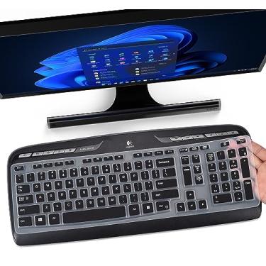 Imagem de Capa de teclado para teclado sem fio Logitech MK320 K330 MK335, protetor de silicone impermeável para Logitech MK320 MK335, película protetora Logitech MK320, preta