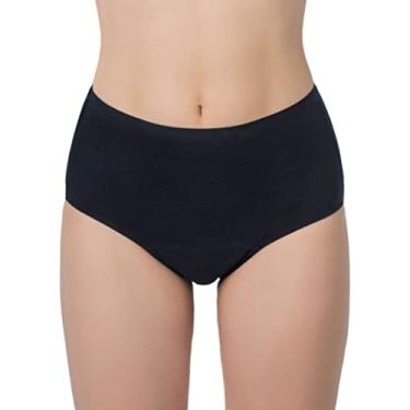 Imagem de AIRCUTE Roupa íntima absorvente para incontinência urinária para mulheres, calcinha de cintura alta sem costura para proteção contra vazamentos na bexiga 60 ml (preta, 4GG)