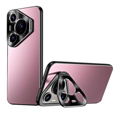 Imagem de LTLMYDAM Capa à prova de choque para Huawei Pura 70 Ultra/70 Pro/70 Pro+/70, proteção de suporte de lente de metal, capa ultrafina antiqueda anti-impressão digital à prova de óleo, rosa, 70
