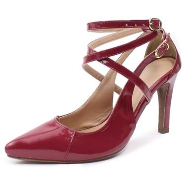 Imagem de Scarpin Modarpe Bico Fino Palmilha Confort Feminino S11 (Cereja Verniz, BR, Adulto, Numérico, 39)