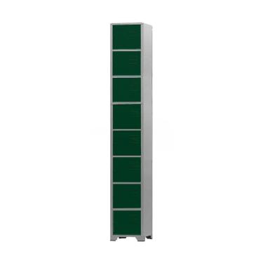 Imagem de Armário Roupeiro De Aço 8 Portas Para Vestiário Academia Locker Verde Escuro com Chave