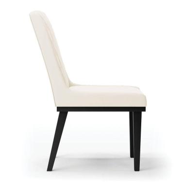 Imagem de Cadeira Sala De Jantar Base Madeira Preto Kit 4 Sofia Veludo D03 - D`rossi Cor Bege