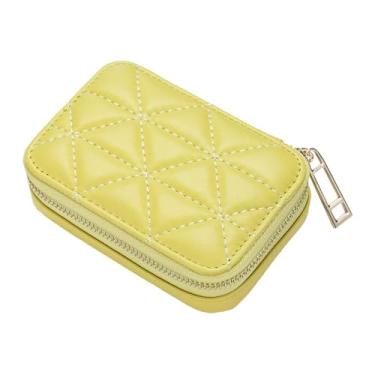 Imagem de Kokiya Estojo de batom de maquiagem com espelho, bolsa de maquiagem para viagem, bolsa cosmética para presente de aniversário, amarelo