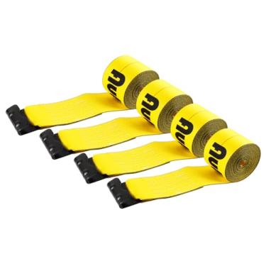 Imagem de Autofonder Correias de guincho de 10 cm x 30 pés com gancho plano tiras de amarração de caminhão 6985 kg capacidade de carga controle de carga para plataformas, caminhões, trailers, fazendas, resgate,