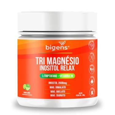 Imagem de Tri Magnésio (dimalato, quelato, taurato) Inositol Relax, 180g, Bigens (Limão)