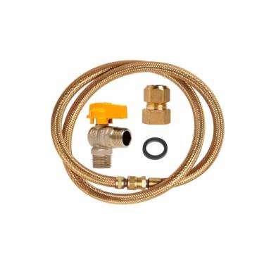 Imagem de Mangueira de Gás Encanado 2m Flexível, Adaptador para Fogão ou Forno, Registro Esfera 1/2