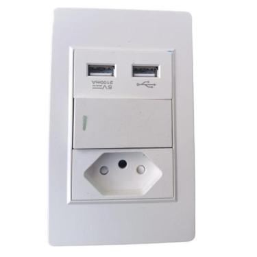 Imagem de Tomada Com Interruptor E 2 Entradas Usb 10a Casa Moderna Carrega Table
