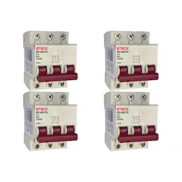 Imagem de Kit C/4 - Disjuntor Steck ''Din'' Tripolar 70A. C