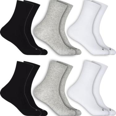 Imagem de Kit 6 Pares Meias Cano Médio Alto Sport Em Algodão Confortável Meia Sp