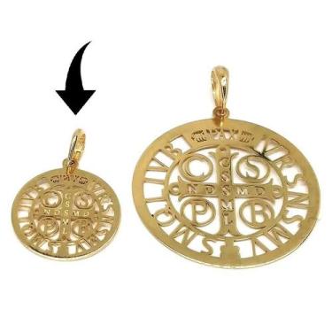 Imagem de Pingente em Ouro 18K Medalha da Cruz de São Bento - Elegancy Joias