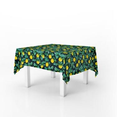 Imagem de Toalha De Mesa Frutas Limão 4 Lugares Quadrada Poliéster - PRESENTE-BR