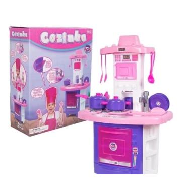 Imagem de "Kit Cozinha Infantil Completo com pia, fogão e forno que soltam água de verdade. Perfeito para brincar e aprender! Ideal para meninas que gostam de cozinhar.