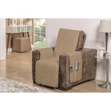 Imagem de Protetor capa de sofa poltrona de 1 lugar  fixa ou reclinavel + dupla 
