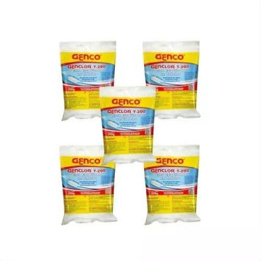 Imagem de Kit 5 Pastilha Tabletes Cloro Estabilizado Genclor T-200 Concentrado -