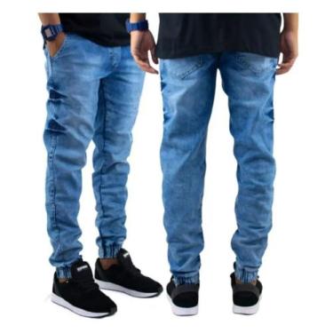 Imagem de Calça Masculina Skinny Jogger Preta Jeans Com Lycra - GBGSPORTS, Azul,