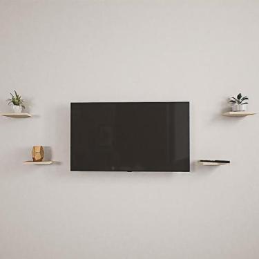 Imagem de Prateleira Decorativa Em Rack De Sala - Madeira Maciça - Ômega Suporte