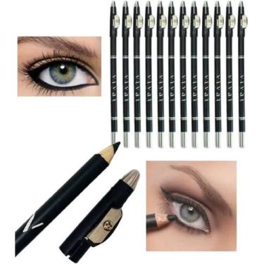 Imagem de Kit 12 Lápis Preto Olhos Delineador Com Apontador Atacado - Vivai, pre