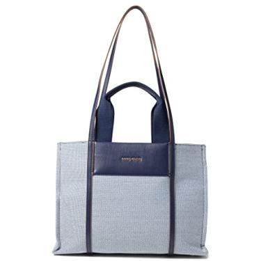 Imagem de Anne Klein Bolsa de lona de cor média bloqueada, Azul marinho - creme/montanha distante, One Size