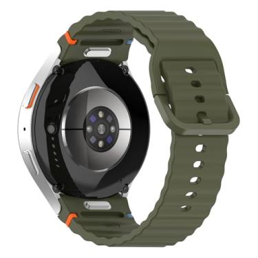 Imagem de HAYONLIY Pulseiras esportivas de silicone sem lacunas compatíveis com Samsung Galaxy Watch 7/FE/6/5/4 de 40 mm e 44 mm/Watch 6 Classic de 43 mm e 47 mm/Watch 5 Pro de 45 mm/Watch 4 Classic de 42 mm e