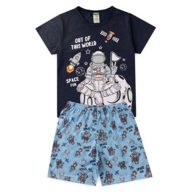 Imagem de Pijama Infantil Masculino Verão Space Fun - Hey Kids - Azul - HeyKids,