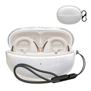 Imagem de Capa para QCY Crossky C30, capa protetora de TPU para fone de ouvido sem fio (com mosquetão + cordão) à prova de quedas, arranhões, à prova de choque, montável e recarregável, à prova d'água e à prova