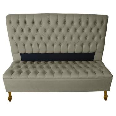 Imagem de Jogo Cabeceira + Recamier Baú Iza Para Cama Box Casal Queen 160 Cm - S