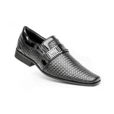 Imagem de Sapato Social Verniz Masculino Calce Facil 70194 - Bertelli, Preto, 42