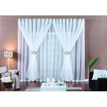 Imagem de Cortina Paula para Sala e Quarto em Tecido Voal 3,00x2,80 - Rose Jordã