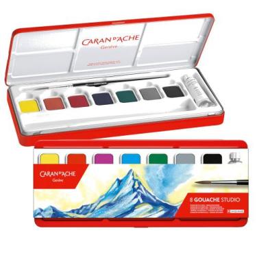 Imagem de Tinta Guache em Pastilha Caran D'Ache Studio com 8 Cores