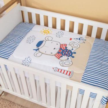 Imagem de Edredom de Berço Estampado Urso Sailor Marinho - Miguel Baby