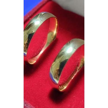 Imagem de Par Alianças Noivado Ouro 18 Kilates Casamento 10 Gramas 7mm Anatômica