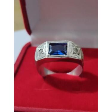 Imagem de Formatura Masculino Anel Prata 950 Pedra 7 x 6 mm Zircônia Todas forma